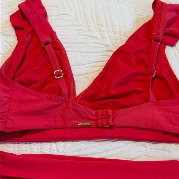 Red Ruffled Bikini Set - Picture 5 of 8